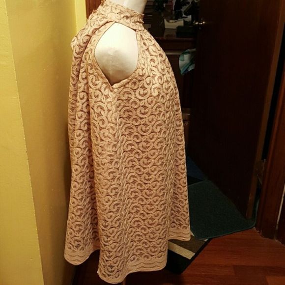 Vintage Nude/Blush Lace Mod Babydoll Dress - Picture 3 of 4